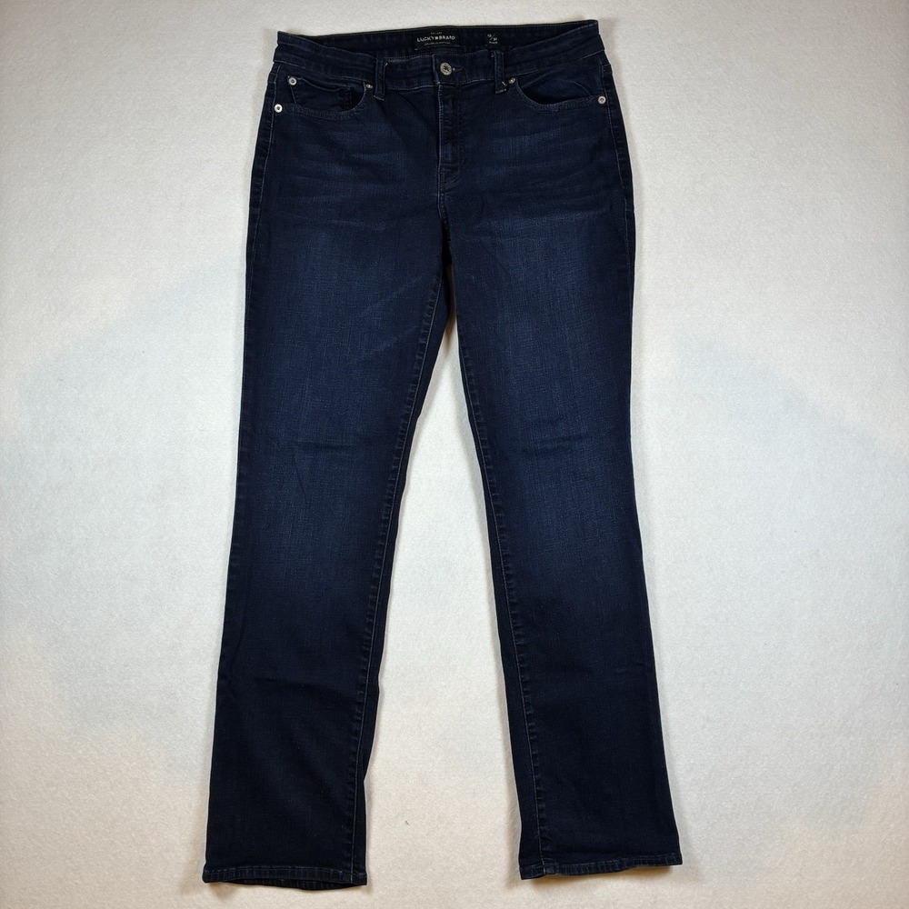 Lucky Brand Womens Blue Jeans Sweet Straight Stretch Mid Rise Dark Wash 12 / 31R
